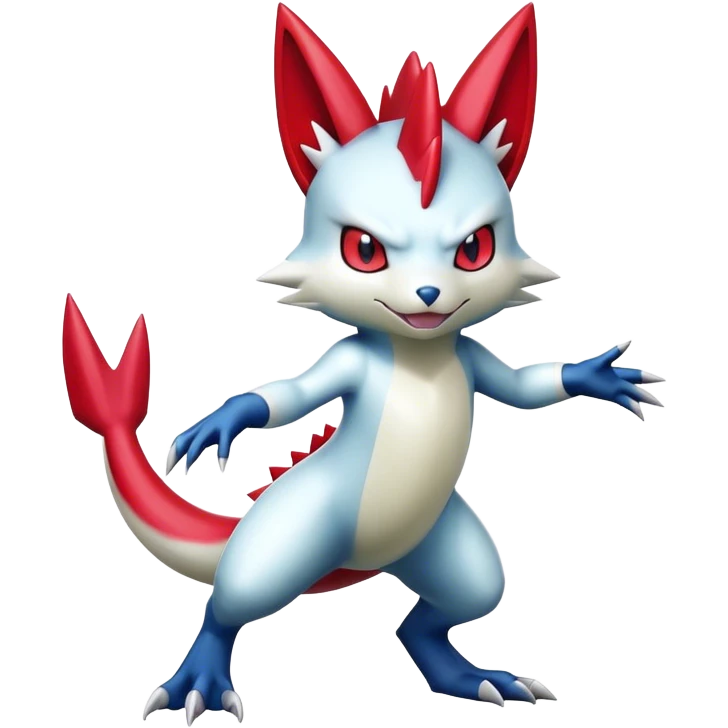 Cool Shiny Digimon-Sneasel-Zangoose-hybrid full body emoji