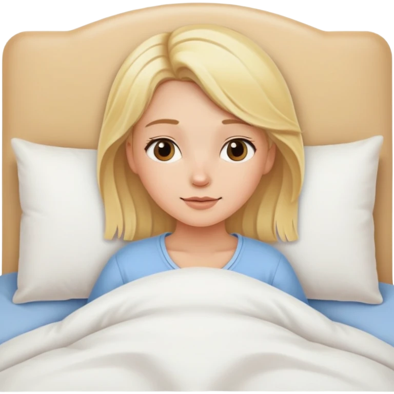 Blonde girl in bed emoji