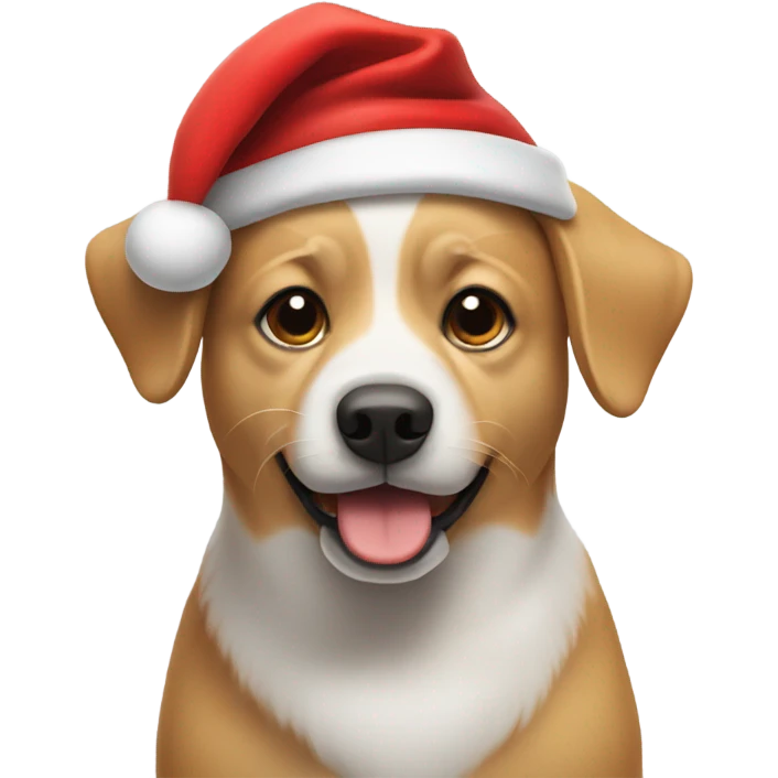 Dog with Santa hat on emoji