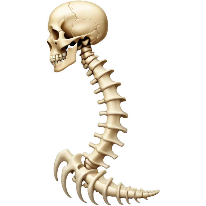 human spine, anatomical, floating emoji