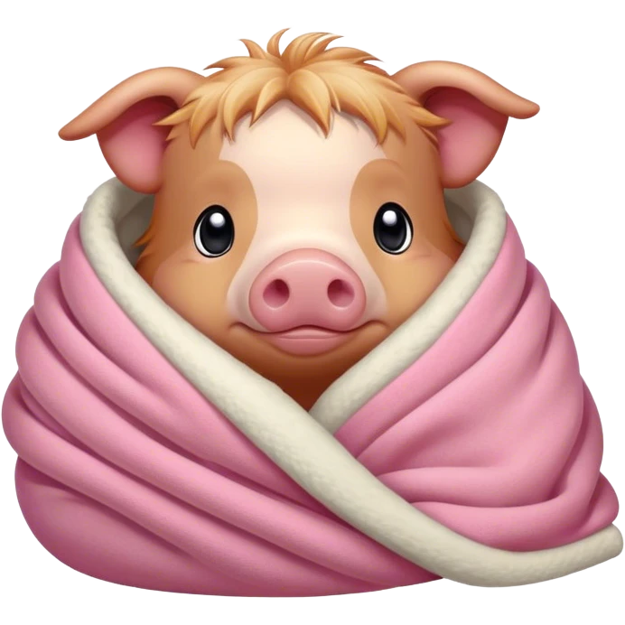 kunekune pig cozy in a blanket emoji