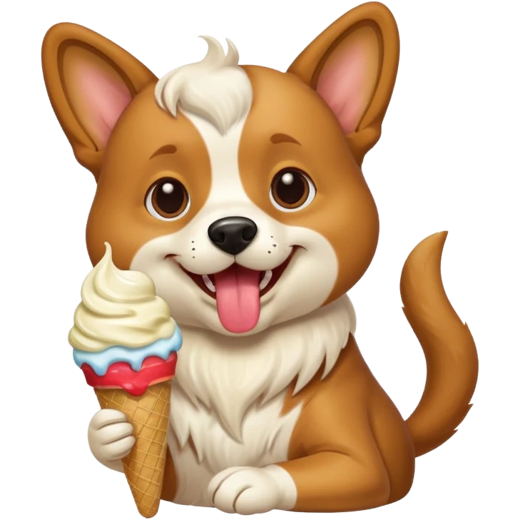 Un perro si con helado  emoji