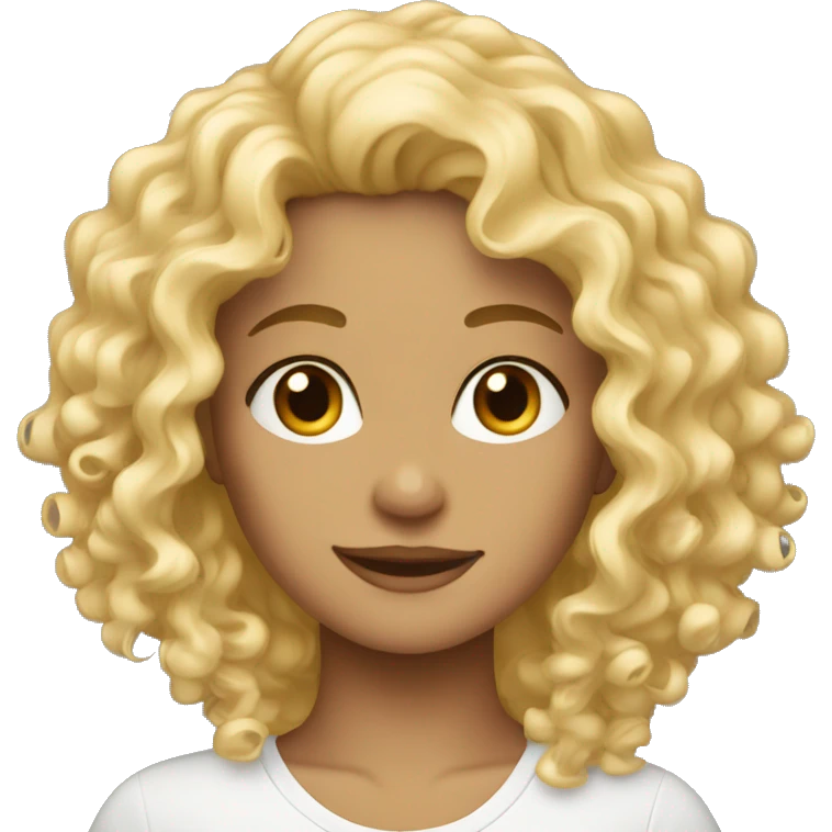 Curly blonde emoji