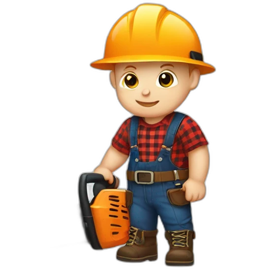 lumberjack baby with chainsaw emoji