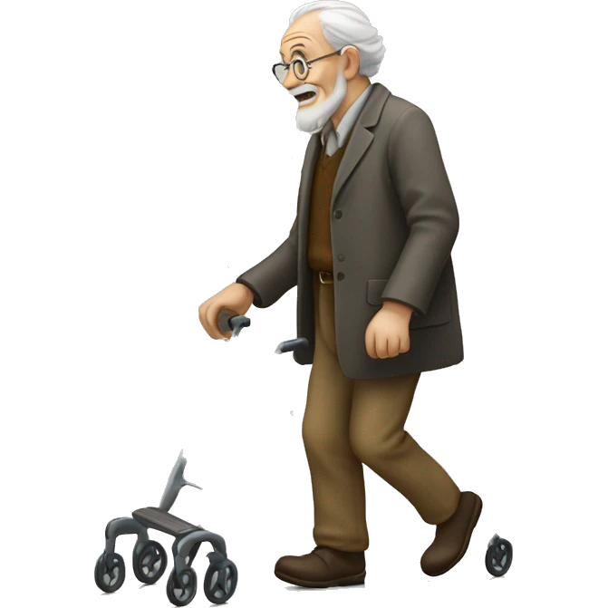 Jacob Gehl as an old man with a walker emoji