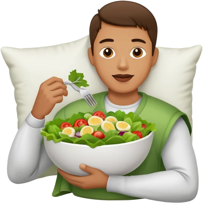 Pillow man eating a salad  emoji