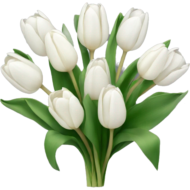 white bouquet of tulips  emoji