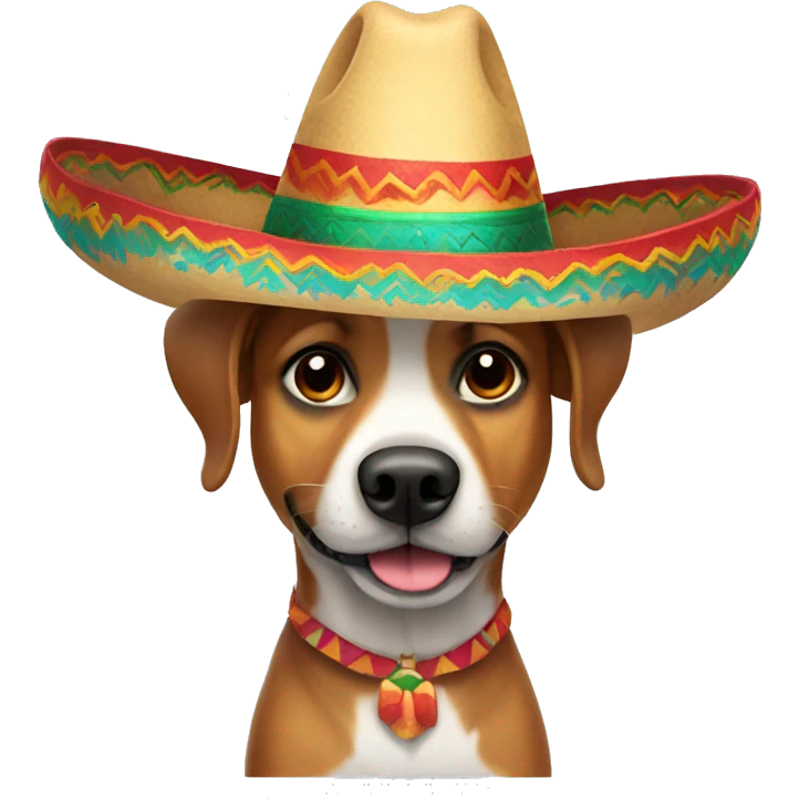 Dog with Mexican hat emoji