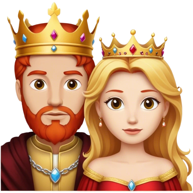 Red hair king blonde queen emoji