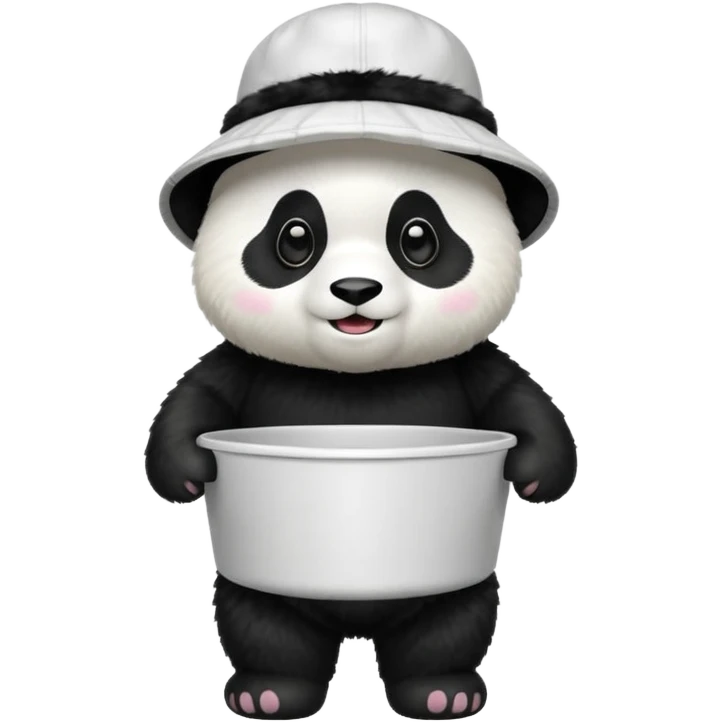 panda wearing bucket hat, full body emoji
