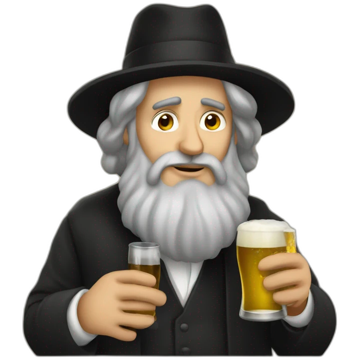 orthodox jew drinking beer emoji