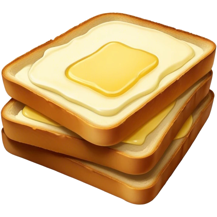 Cinematic warm toasted bread, golden-brown edges, butter melting into the surface, slightly crispy texture, simple and comforting, warm glowing background, inviting and homely. emoji