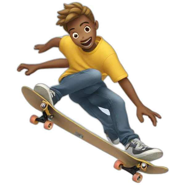 a skateboard flipping emoji