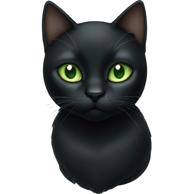 black cat with pale green eyes sitting emoji