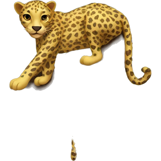 Leopard climbing up a tree emoji