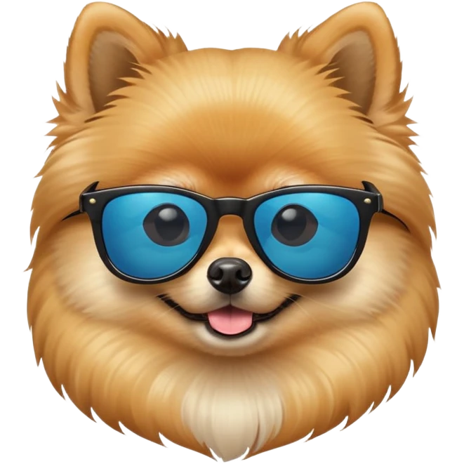 pomeranian with cool sunglasses emoji