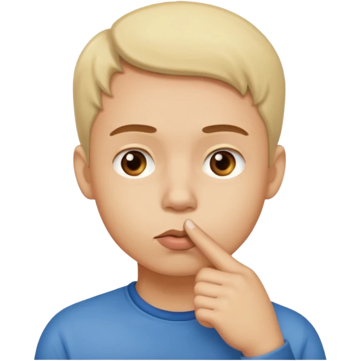 Como el primero pero que el dedo este en la boca  emoji