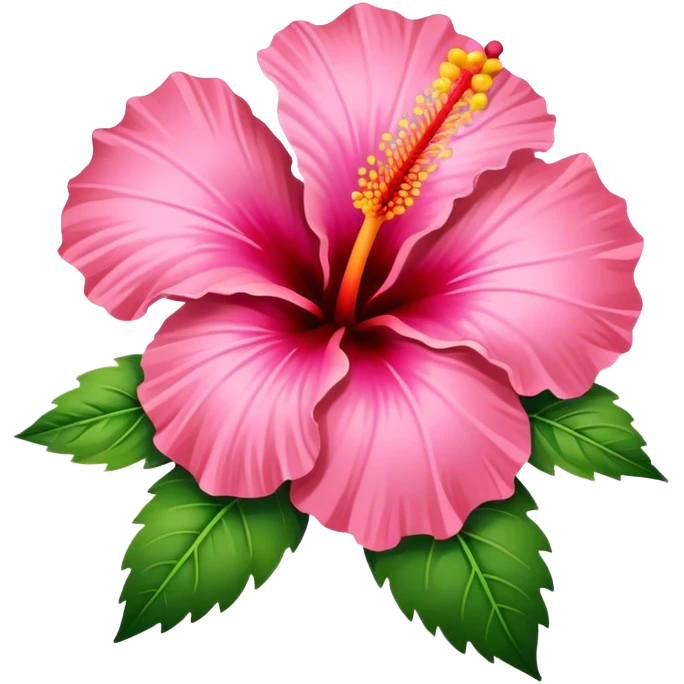 pink and orange hibiscus flower emoji