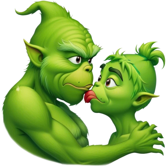 the grinch kissing the grinch emoji