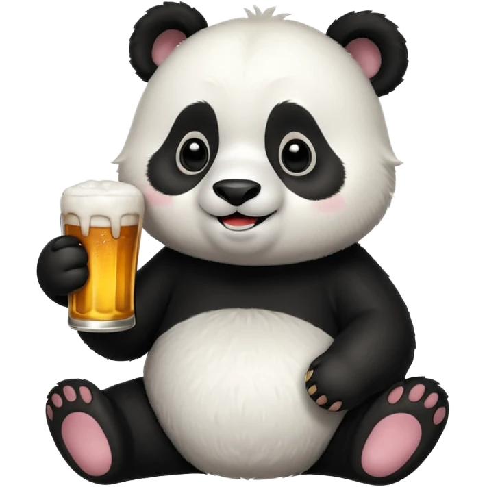 Panda holding beer emoji