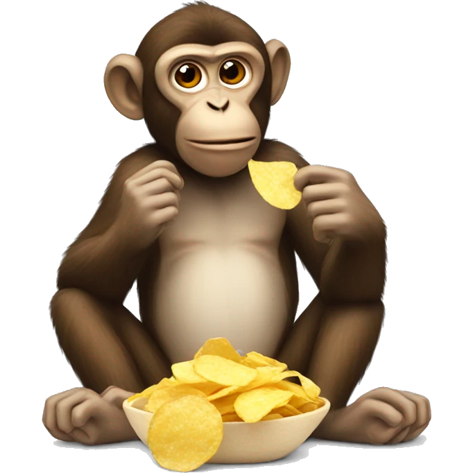 Monkey eating chips emoji