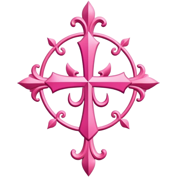 ave maria's emblem with a touch of pink emoji