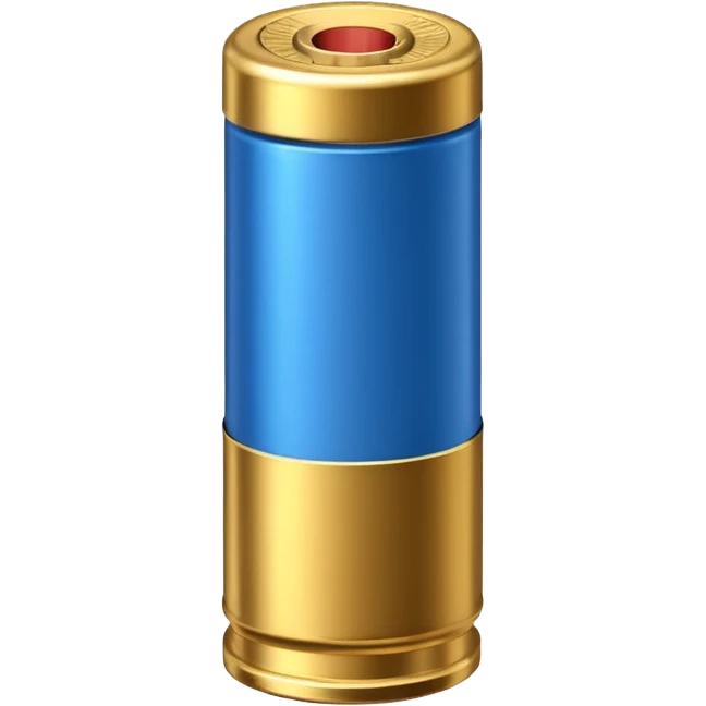 a single blue shotgun shell with a golden base emoji