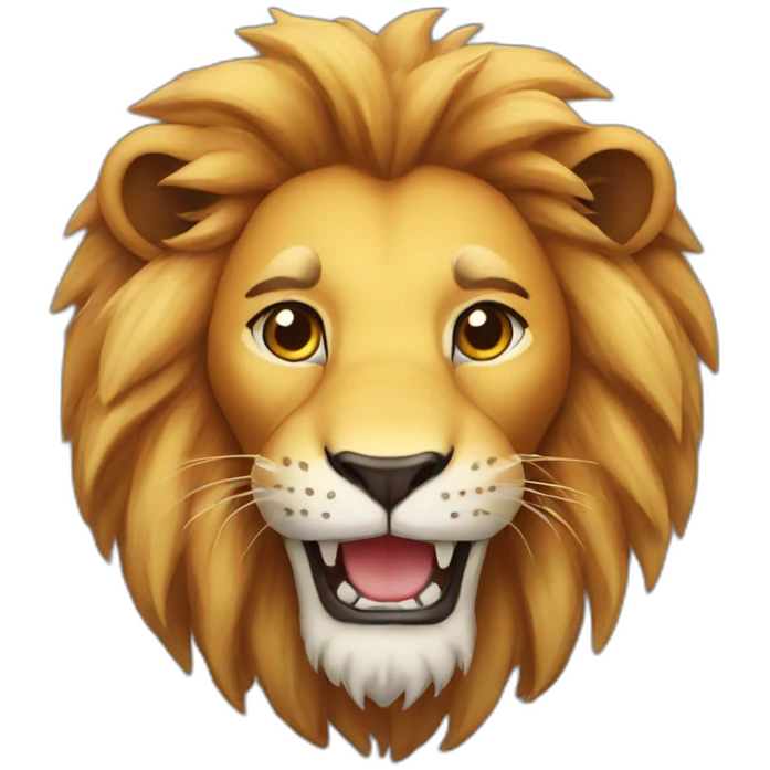 Lion with smile emoji