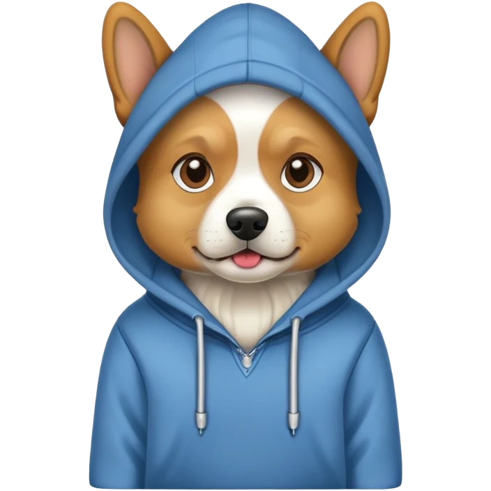 Dog wearing a hoodie  emoji