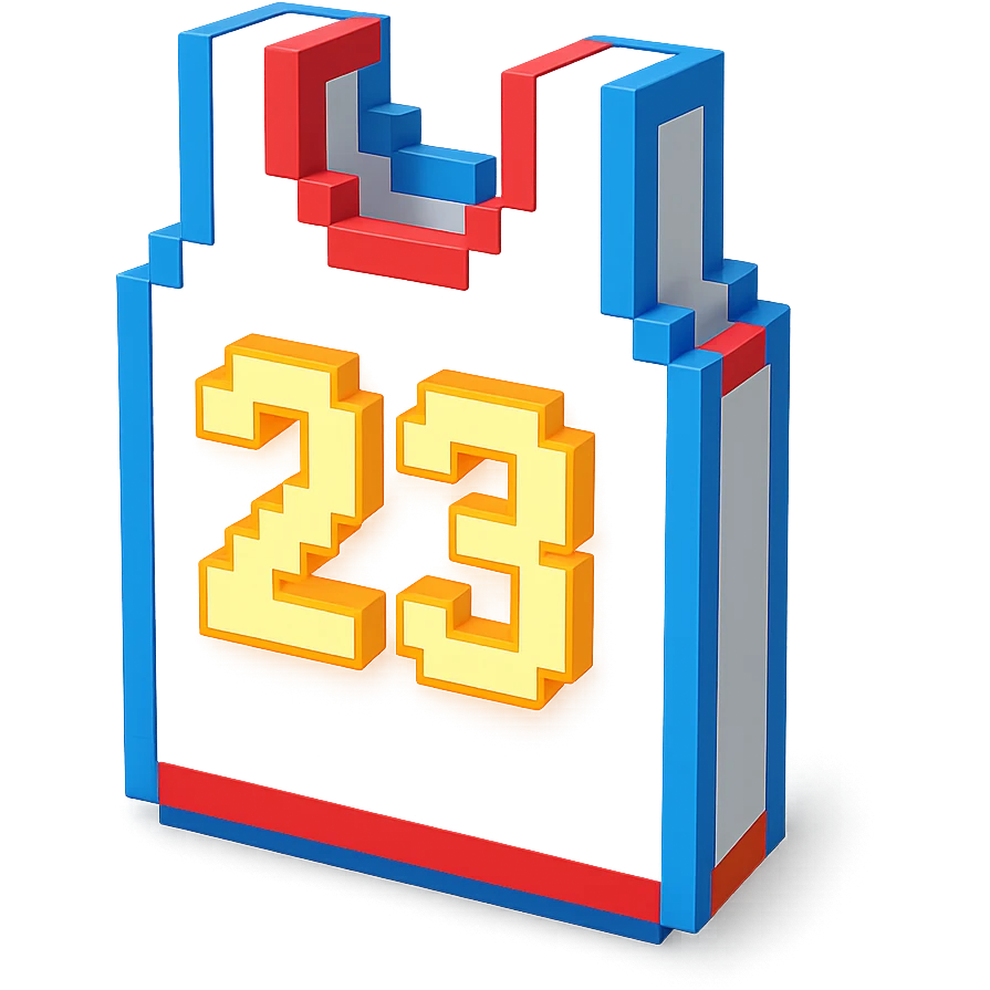 белая баскетбольная майка со светящейся надписью "23", no background emoji