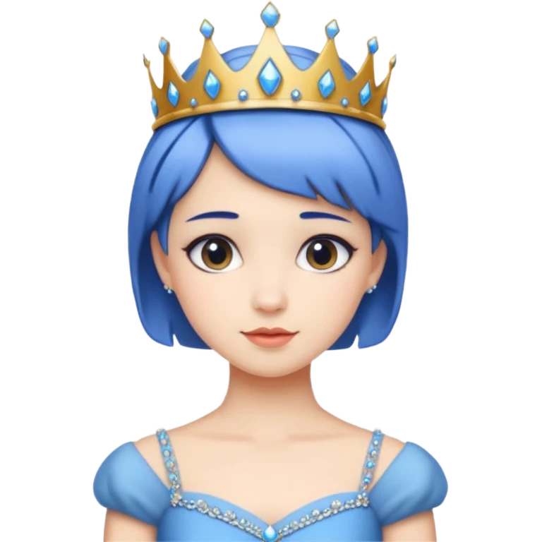 Princess with short blue hair emoji