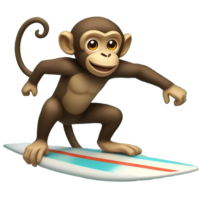 Monkey surf boarding emoji