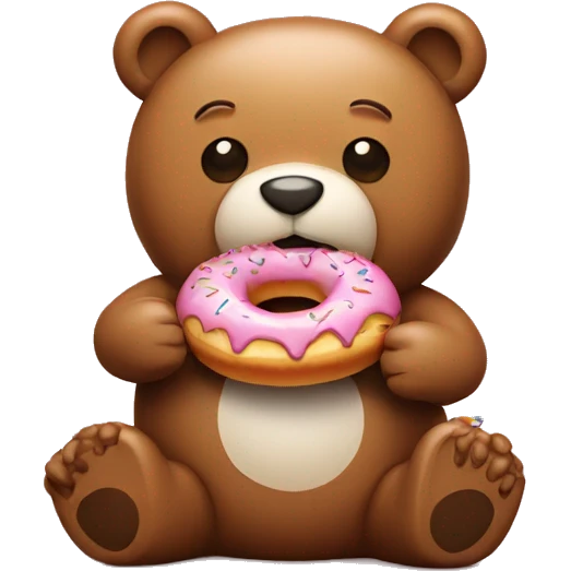 teddybear with doughnut emoji