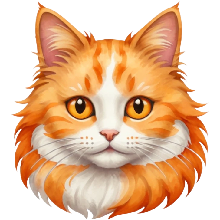 cat in watercolor art style emoji