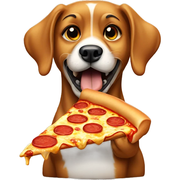 Dog eating pizza emoji