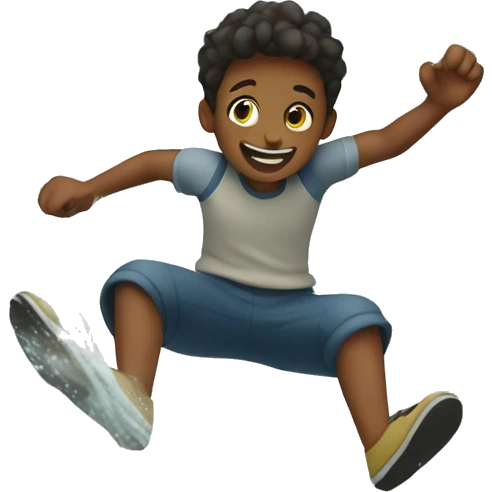 Boy jumping on the river  emoji