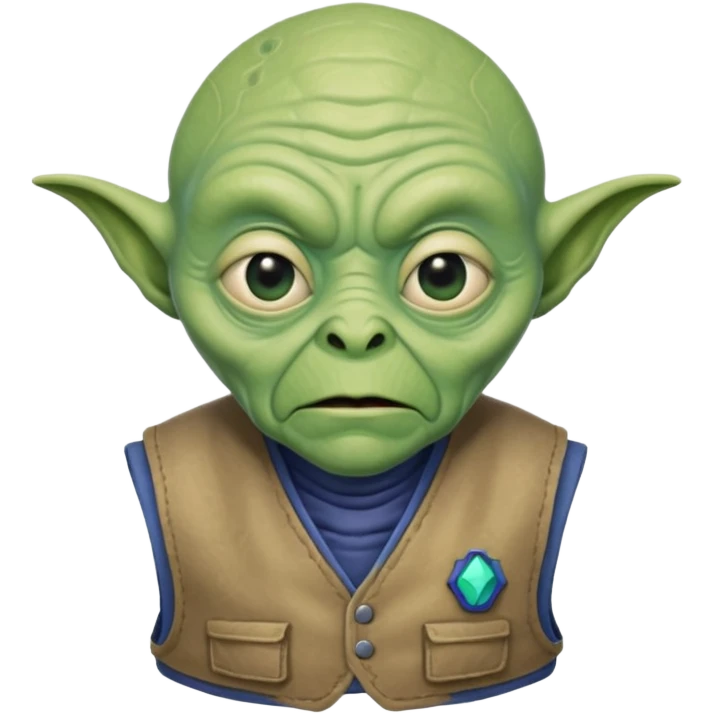 an old alien with vest emoji