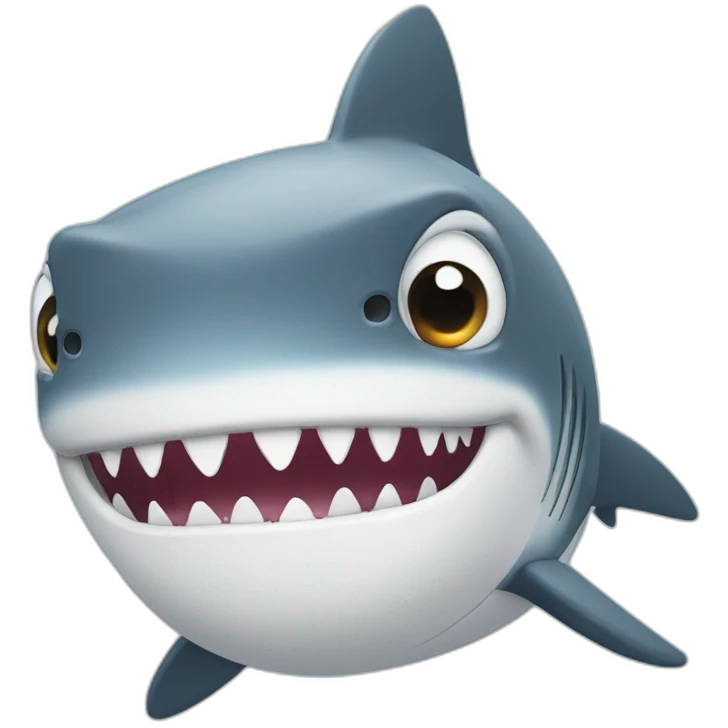 Cute shark with big teeth emoji