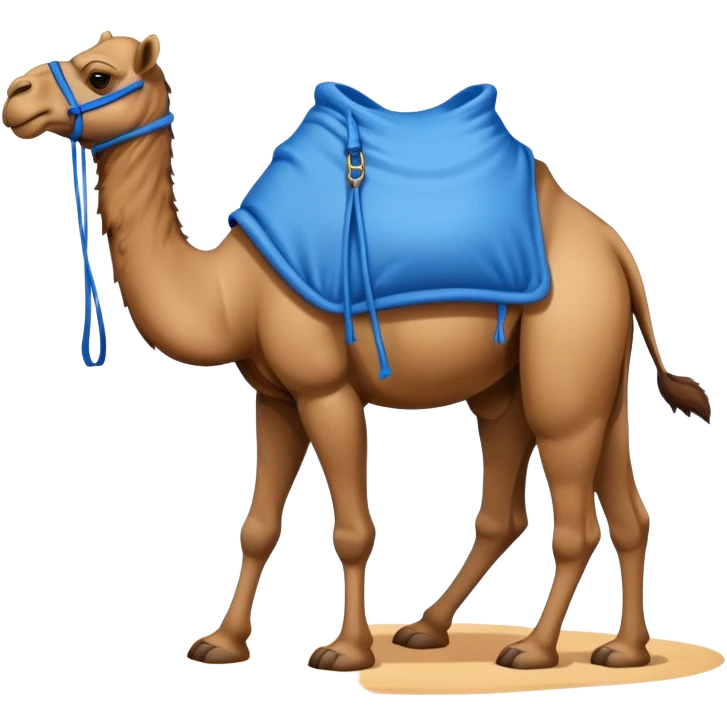 camel with a blue sack on its back emoji