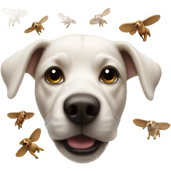 doggies fly in the sky emoji