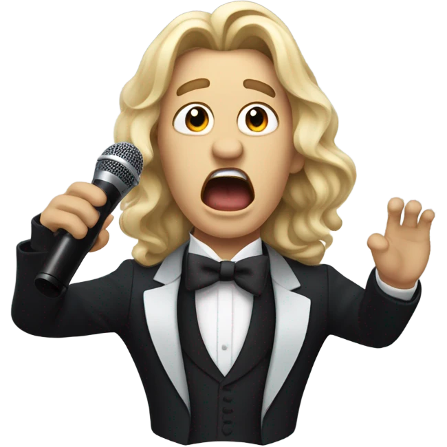 Opera Singer Guy with Long hair emoji
