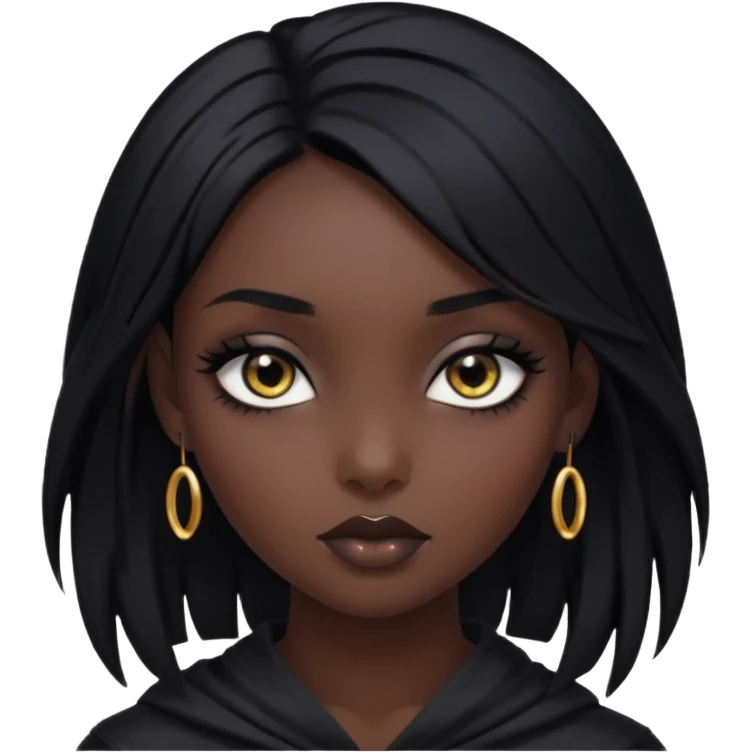 shiny dark cool edgy black beautiful ethereal fantasy eyes emoji