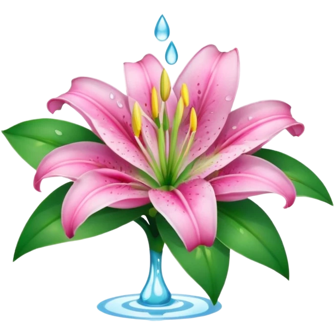 water pink lily circle leaf emoji