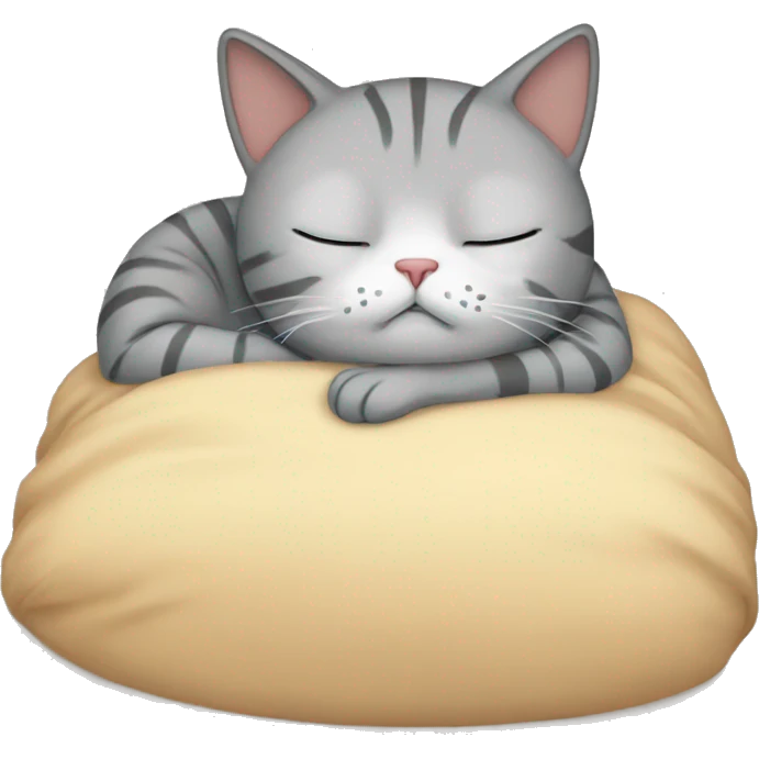 Cat sleep with sad emoji