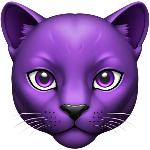 black panther with bright purple eyes emoji