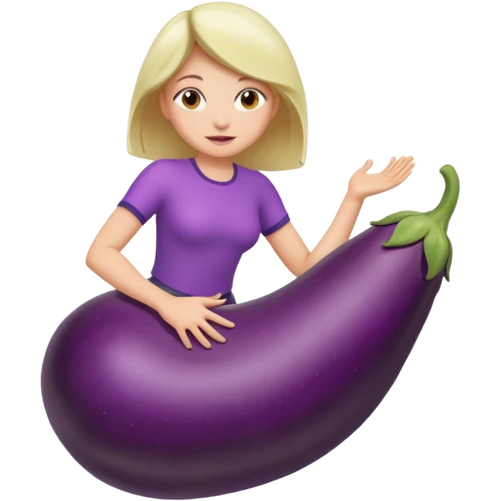 girl riding eggplant  emoji