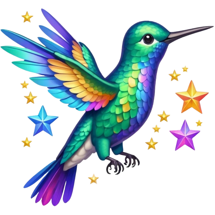 Colibrí with stars emoji