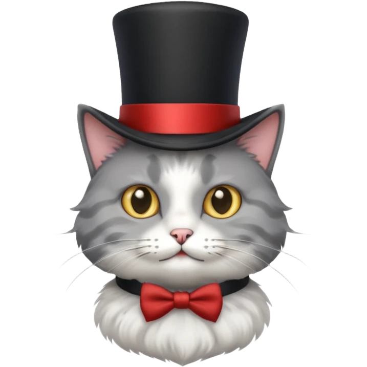 cat wearing a tophat emoji