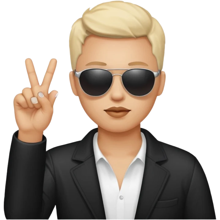 Criar emoji simples de óculo escuro dando o dedo do meio de forma bem rebelde emoji