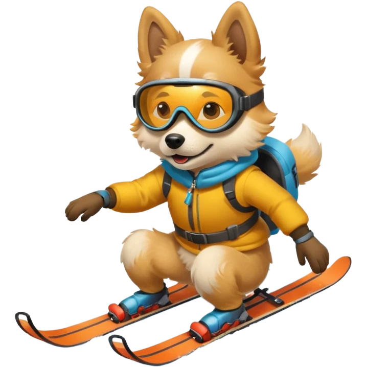 dog skiing emoji